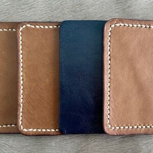 Handmade set of genuine leather coasters